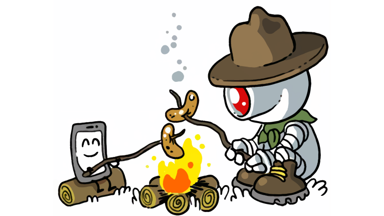 Pfadfinder am Lagerfeuer