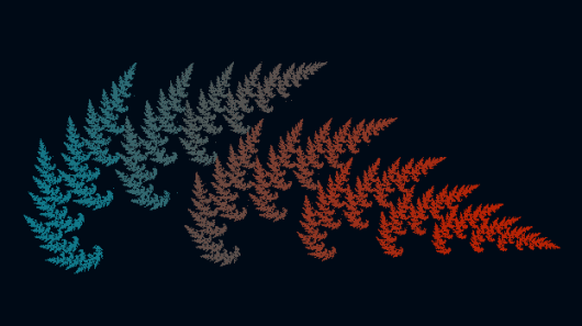 Example of an attractor of an iterated function system with two affine mappings