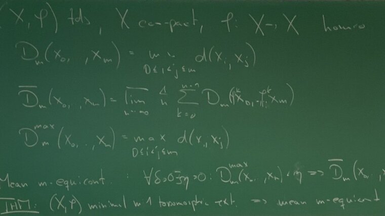 A blackboard of mathematics