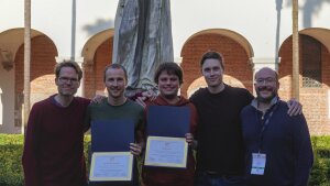 Von links nach rechts:  Martin Potthast, Ferdinand Schlatt, Maik Fröbe, Harry Scells, Guido  Zuccon