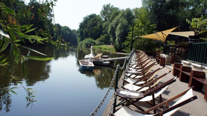 Der Strand 22, ein Strandcafe im Paradies an der Saale in Jena.